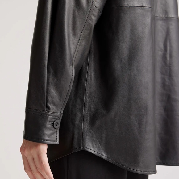NWT Quince 100% Leather Shirt Jacket - Picture 14 of 14